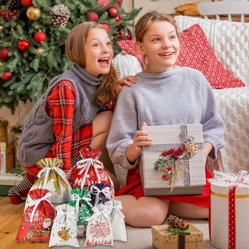 🎄50K+ Sold 🔥 Christmas Sale 49% OFF 🎁 Biodegradable Drawstring Christmas Gift Bags 🎅