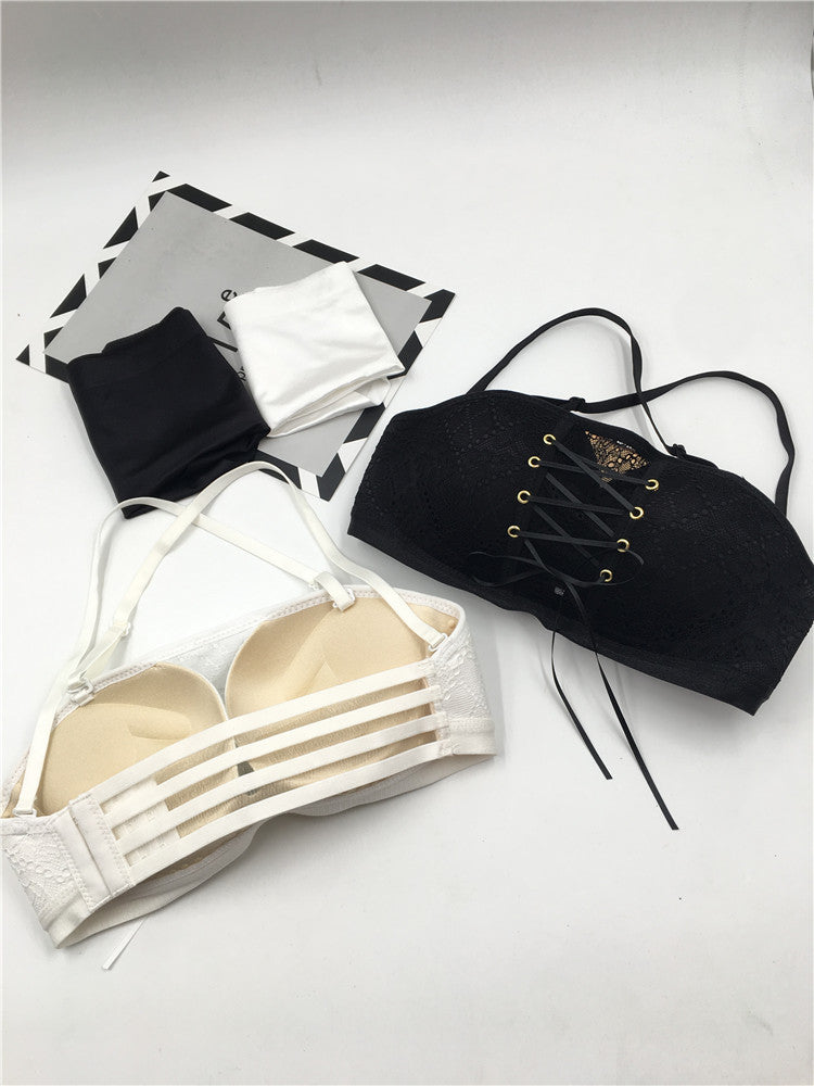 strapless invisible lace bra