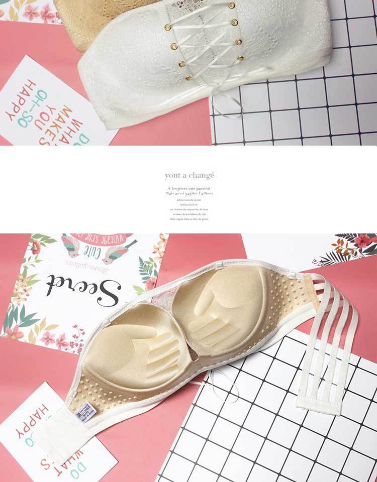 strapless invisible lace bra