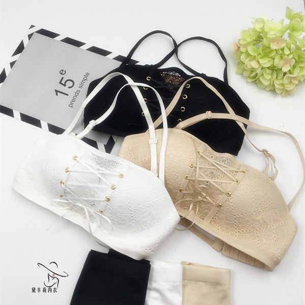 strapless invisible lace bra