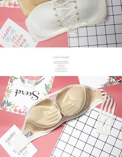strapless invisible lace bra